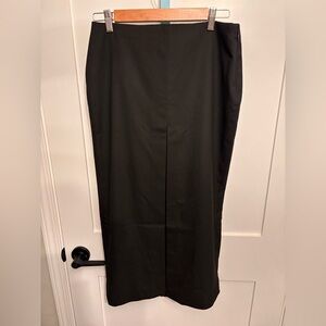 Abercrombie & Fitch Black Woven Midi Skirt with slit XSP NWOT